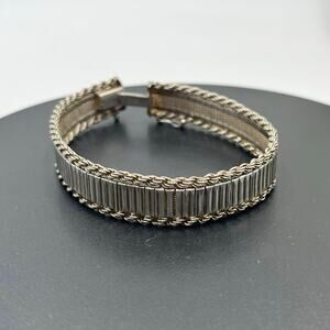 Milor Italy 925 Sterling Silver Rope Chain Elegant‎ Bracelet 7.5" 25g, 13mm Wide